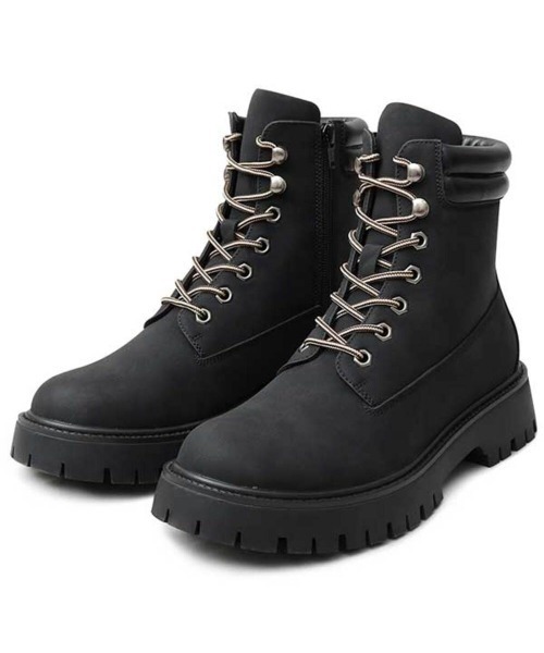 BACKYARD FAMILY(バックヤードファミリー)の「glabella LACE UP WORK BOOTS(ブーツ・メンズ・ブラック/キャメル・27cm/26cm/25cm)」の1枚目の写真