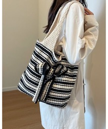 CHEER（チアー）の「リボンボーダートートバッグ（トートバッグ）」