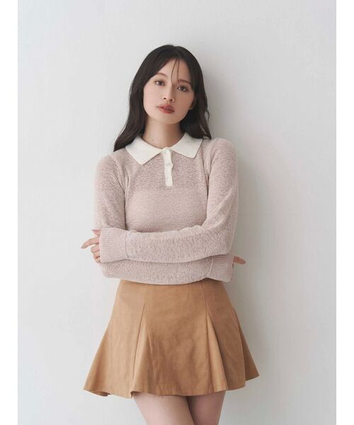 MERCURYDUO（マーキュリーデュオ）の「クリアボタンポロニット（ニット/セーター・レディース・ベビーピンク/ブルー/イエロー・FREE）」の5枚目の写真