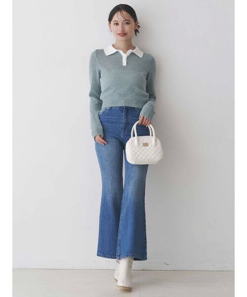 MERCURYDUO（マーキュリーデュオ）の「クリアボタンポロニット（ニット/セーター・レディース・ベビーピンク/ブルー/イエロー・FREE）」の11枚目の写真