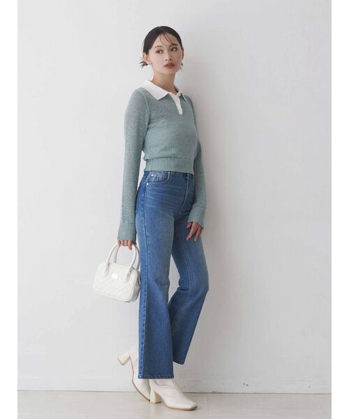 MERCURYDUO（マーキュリーデュオ）の「クリアボタンポロニット（ニット/セーター・レディース・ベビーピンク/ブルー/イエロー・FREE）」の12枚目の写真