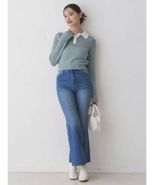 MERCURYDUO（マーキュリーデュオ）の「クリアボタンポロニット（ニット/セーター・レディース・ベビーピンク/ブルー/イエロー・FREE）」の14枚目の写真