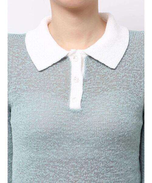 MERCURYDUO（マーキュリーデュオ）の「クリアボタンポロニット（ニット/セーター・レディース・ベビーピンク/ブルー/イエロー・FREE）」の21枚目の写真