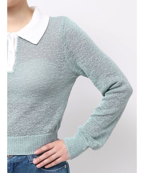 MERCURYDUO（マーキュリーデュオ）の「クリアボタンポロニット（ニット/セーター・レディース・ベビーピンク/ブルー/イエロー・FREE）」の22枚目の写真