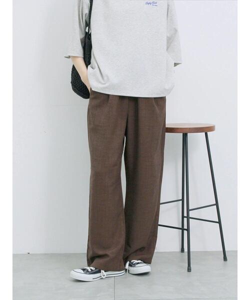 Samansa Mos2 blue（サマンサモスモスブルー）の「ウエストフリルイージーパンツ（その他パンツ・レディース・ブラウン/ベージュ/ブラック/チャコールグレー・F）」の3枚目の写真