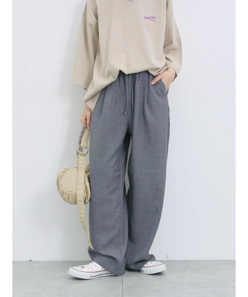 Samansa Mos2 blue（サマンサモスモスブルー）の「ウエストフリルイージーパンツ（その他パンツ・レディース・ブラウン/ベージュ/ブラック/チャコールグレー・F）」の5枚目の写真