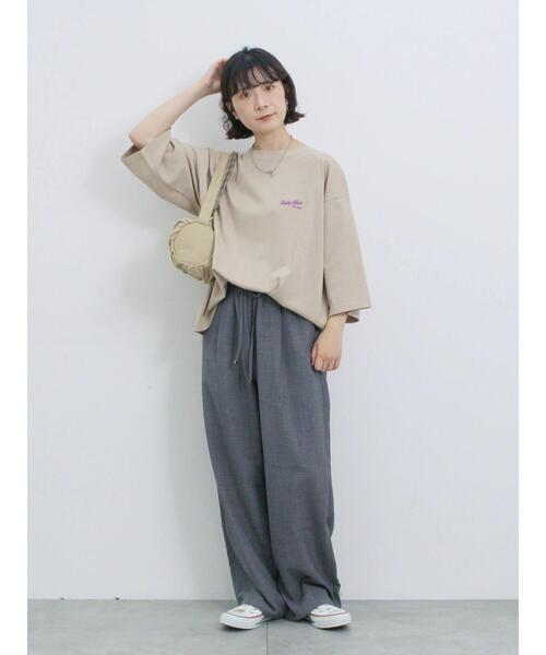 Samansa Mos2 blue（サマンサモスモスブルー）の「ウエストフリルイージーパンツ（その他パンツ・レディース・ブラウン/ベージュ/ブラック/チャコールグレー・F）」の8枚目の写真