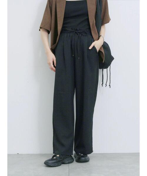 Samansa Mos2 blue（サマンサモスモスブルー）の「ウエストフリルイージーパンツ（その他パンツ・レディース・ブラウン/ベージュ/ブラック/チャコールグレー・F）」の14枚目の写真