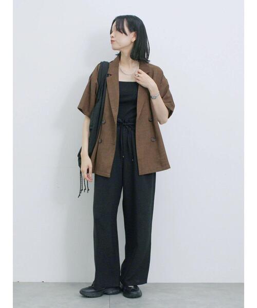 Samansa Mos2 blue（サマンサモスモスブルー）の「ウエストフリルイージーパンツ（その他パンツ・レディース・ブラウン/ベージュ/ブラック/チャコールグレー・F）」の15枚目の写真