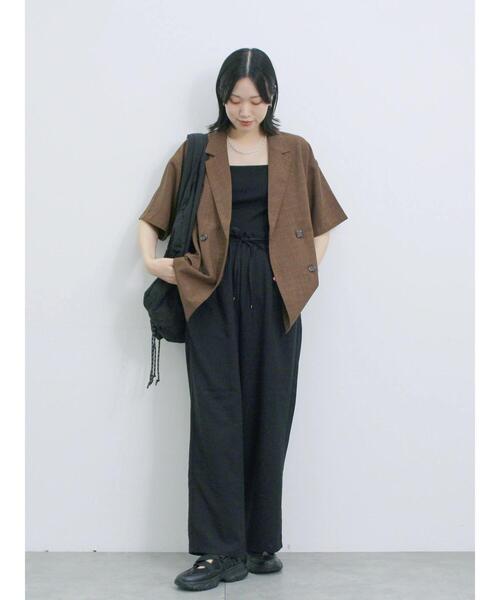 Samansa Mos2 blue（サマンサモスモスブルー）の「ウエストフリルイージーパンツ（その他パンツ・レディース・ブラウン/ベージュ/ブラック/チャコールグレー・F）」の18枚目の写真