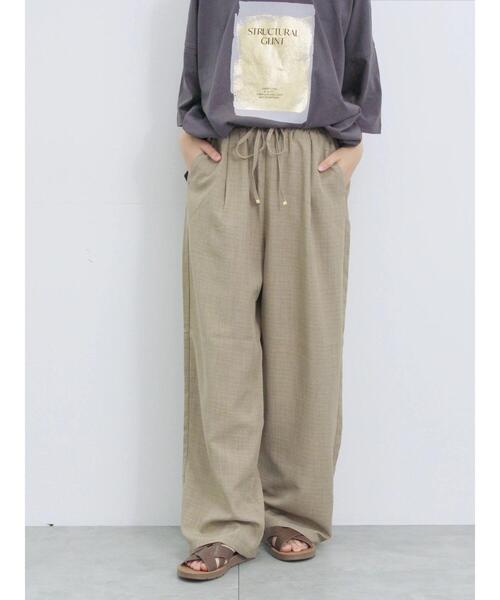 Samansa Mos2 blue（サマンサモスモスブルー）の「ウエストフリルイージーパンツ（その他パンツ・レディース・ブラウン/ベージュ/ブラック/チャコールグレー・F）」の19枚目の写真