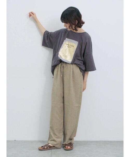 Samansa Mos2 blue（サマンサモスモスブルー）の「ウエストフリルイージーパンツ（その他パンツ・レディース・ブラウン/ベージュ/ブラック/チャコールグレー・F）」の22枚目の写真