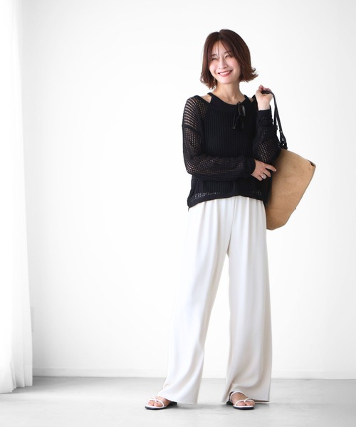 Ehre style(エーレスタイル)の「リネン混 夏→秋 頼れるレイヤーセット(その他トップス・レディース・ベージュ/ブラック・FREE)」の3枚目の写真