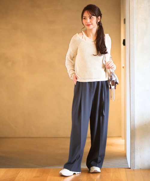 Ehre style(エーレスタイル)の「リネン混 夏→秋 頼れるレイヤーセット(その他トップス・レディース・ベージュ/ブラック・FREE)」の11枚目の写真
