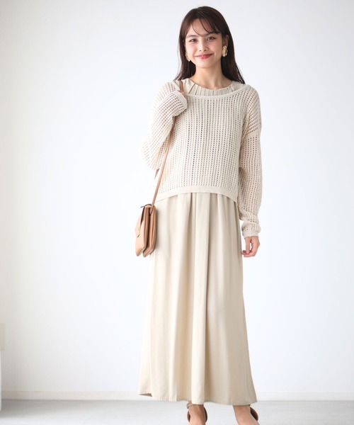 Ehre style(エーレスタイル)の「リネン混 夏→秋 頼れるレイヤーセット(その他トップス・レディース・ベージュ/ブラック・FREE)」の12枚目の写真