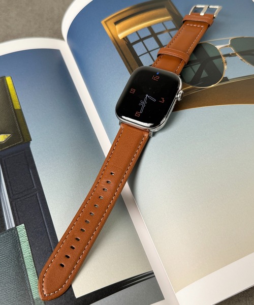 CALIFORNIA OUTFITTERS（カリフォルニア アウトフィッターズ）の「8B1 レザー調スマートウォッチバンド アップルウォッチ バンド ベルト 38mm 40mm 41mm 42mm 44mm 45mm（デジタル腕時計・メンズ・ブラウン/ブラック・38-41mm/42-45mm）」の2枚目の写真