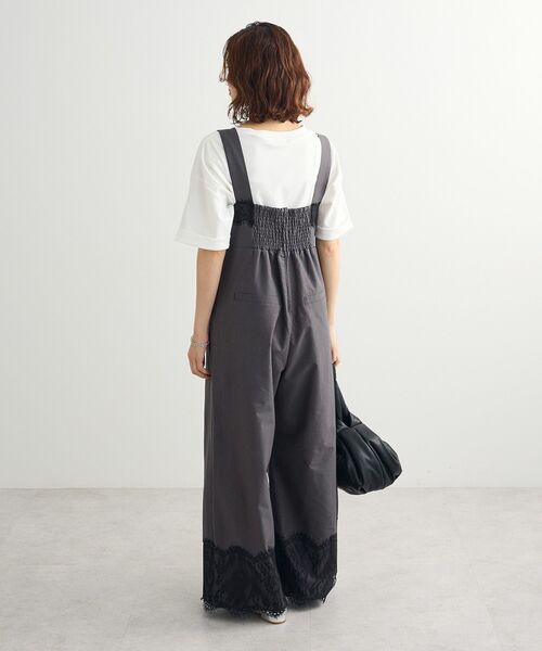 Sugar spoon（シュガースプーン）の「・SUGAR SPOON レーストリムオールインワン（サロペット/オーバーオール・レディース・チャコールグレー/ネイビー/ブラウン・FREE）」の8枚目の写真