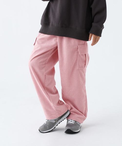 BAYFLOW（ベイフロー）の「[ウエストオールゴム仕様で着脱簡単♪]コーデュロイカーゴパンツ(KIDS)（カーゴパンツ・キッズ・グリーン/ピンク/ブルー・110cm/120cm/130cm/140cm/150cm）」の3枚目の写真