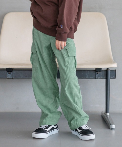 BAYFLOW（ベイフロー）の「[ウエストオールゴム仕様で着脱簡単♪]コーデュロイカーゴパンツ(KIDS)（カーゴパンツ・キッズ・グリーン/ピンク/ブルー・110cm/120cm/130cm/140cm/150cm）」の17枚目の写真