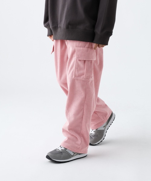 BAYFLOW（ベイフロー）の「[ウエストオールゴム仕様で着脱簡単♪]コーデュロイカーゴパンツ(KIDS)（カーゴパンツ・キッズ・グリーン/ピンク/ブルー・110cm/120cm/130cm/140cm/150cm）」の14枚目の写真