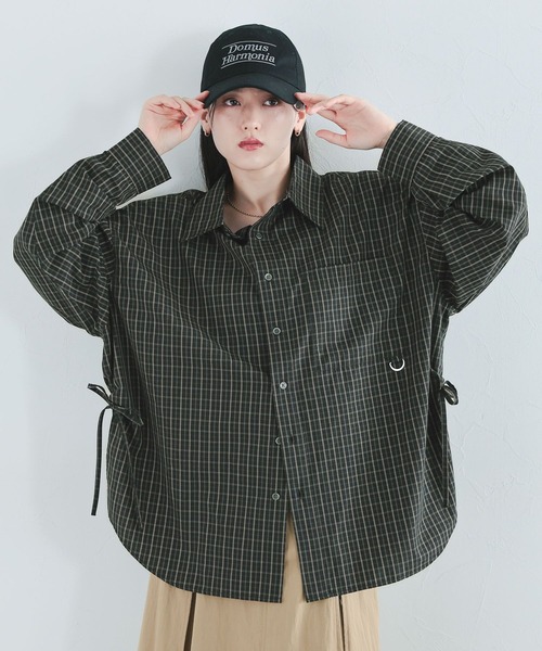 RAGEBLUE（レイジブルー）の「サイドリボン/デザインルーズシャツ（シャツ/ブラウス・レディース・オフホワイト/ワインレッド/ブラック/ブルー・FREE）」の3枚目の写真