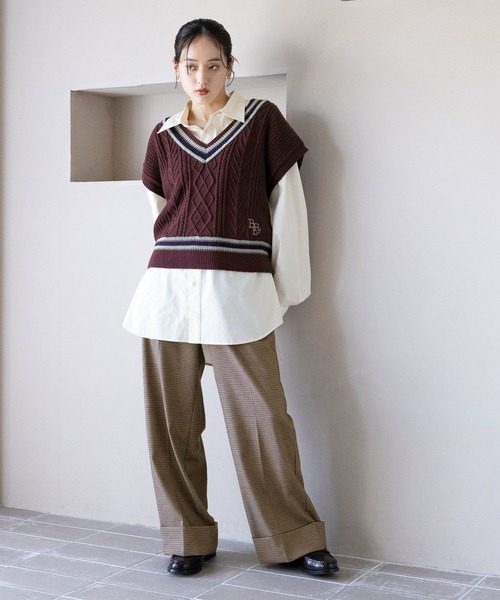 RAGEBLUE（レイジブルー）の「サイドリボン/デザインルーズシャツ（シャツ/ブラウス・レディース・オフホワイト/ワインレッド/ブラック/ブルー・FREE）」の11枚目の写真