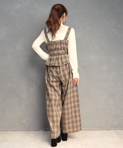 CECIL McBEE（セシルマクビー）の「チェック柄ビスチェセットアップ（ワンピース・レディース・ベージュ/ブラック/ブラウン・LARGE/MEDIUM）」の11枚目の写真