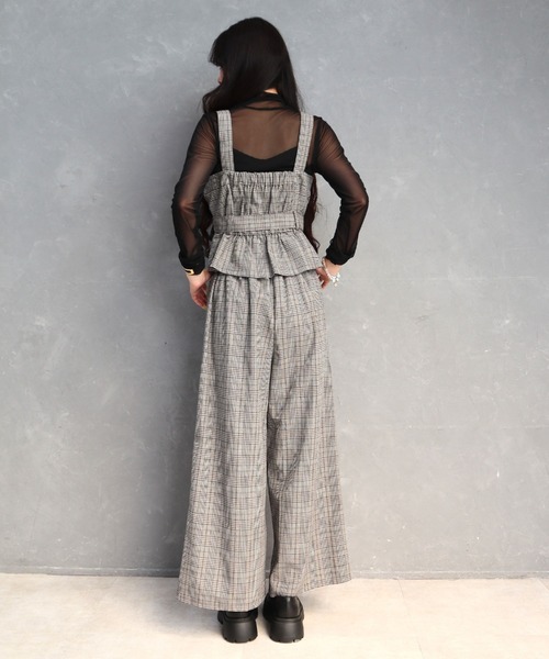 CECIL McBEE（セシルマクビー）の「チェック柄ビスチェセットアップ（ワンピース・レディース・ベージュ/ブラック/ブラウン・LARGE/MEDIUM）」の15枚目の写真