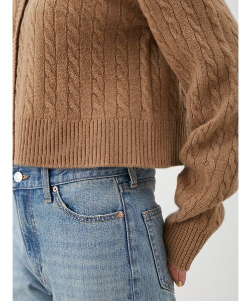 Mila Owen（ミラオーウェン）の「【セットアップ対応】カシミヤタッチケーブルニットカーディガン（カーディガン/ボレロ・レディース・キャメル/オリーブ/マルチ・0/1）」の11枚目の写真
