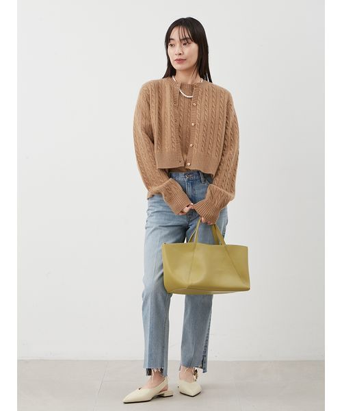 Mila Owen（ミラオーウェン）の「【セットアップ対応】カシミヤタッチケーブルニットカーディガン（カーディガン/ボレロ・レディース・キャメル/オリーブ/マルチ・0/1）」の18枚目の写真
