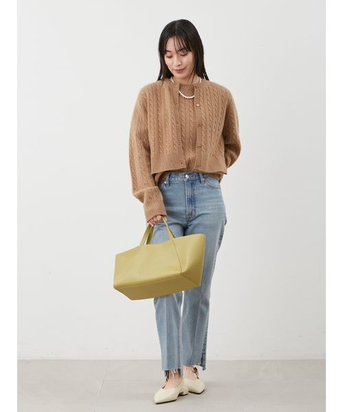 Mila Owen（ミラオーウェン）の「【セットアップ対応】カシミヤタッチケーブルニットカーディガン（カーディガン/ボレロ・レディース・キャメル/オリーブ/マルチ・0/1）」の19枚目の写真