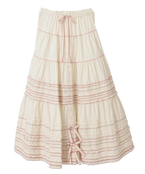 PINK HOUSE フローラルテープ使いスカート フローラルテープ使いスカート（スカート）｜PINK HOUSE（ピンクハウス