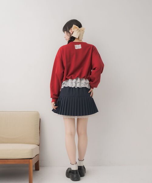 ems excite(エムズエキサイト)の「裾レーストレーナー(Tシャツ/カットソー・レディース・レッド/ダークグレー/ナチュラル・FREE)」の9枚目の写真