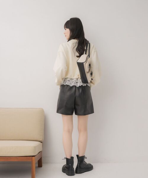 ems excite(エムズエキサイト)の「裾レーストレーナー(Tシャツ/カットソー・レディース・レッド/ダークグレー/ナチュラル・FREE)」の11枚目の写真