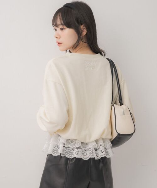 ems excite(エムズエキサイト)の「裾レーストレーナー(Tシャツ/カットソー・レディース・レッド/ダークグレー/ナチュラル・FREE)」の5枚目の写真