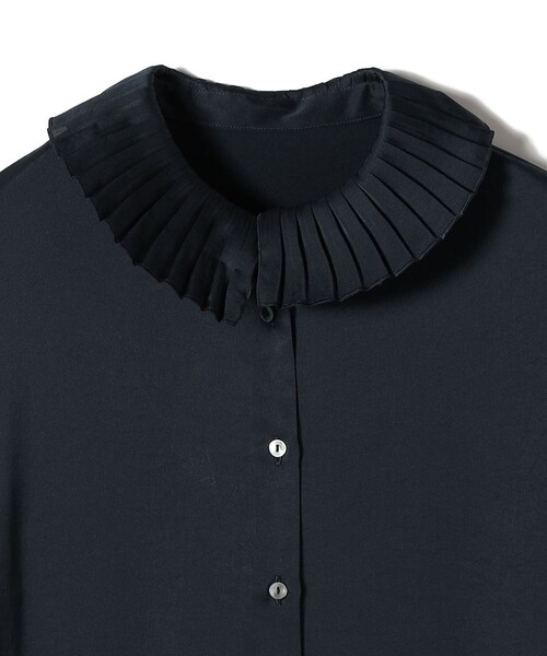 セール】〈手洗い可能〉ヴィンテージ サテン 襟 プリーツ ブラウス