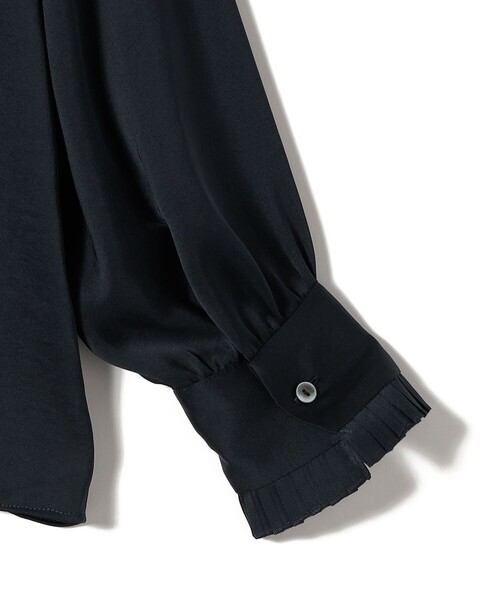 セール】〈手洗い可能〉ヴィンテージ サテン 襟 プリーツ ブラウス