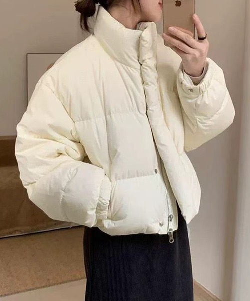 aimoha（アイモハ）の「まるっと可愛いショートダウンジャケット (AW)（ダウンジャケット/コート・レディース・パープル/チョコ/ブラック/オフホワイト・FREE）」の8枚目の写真