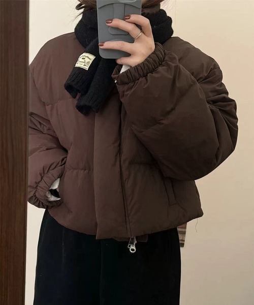 aimoha（アイモハ）の「まるっと可愛いショートダウンジャケット (AW)（ダウンジャケット/コート・レディース・パープル/チョコ/ブラック/オフホワイト・FREE）」の9枚目の写真