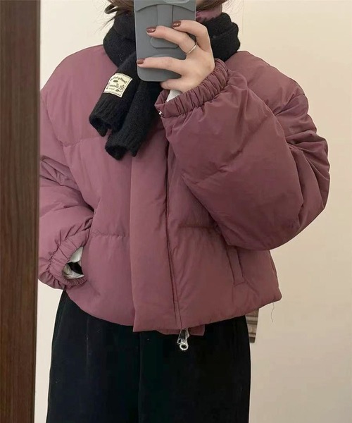 aimoha（アイモハ）の「まるっと可愛いショートダウンジャケット (AW)（ダウンジャケット/コート・レディース・パープル/チョコ/ブラック/オフホワイト・FREE）」の10枚目の写真