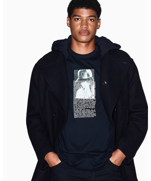 A|X アルマーニ エクスチェンジ】デタッチャブルフード ハーフコート