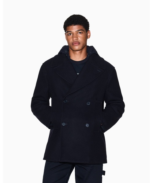 A|X アルマーニ エクスチェンジ】デタッチャブルフード ハーフコート