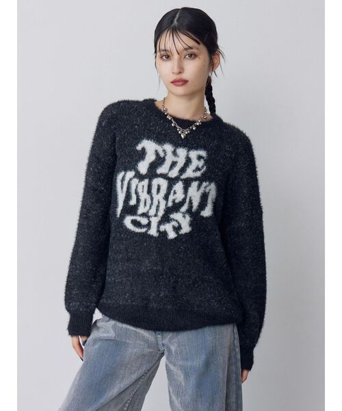 MURUA(ムルーア)の「【WEB限定】ロゴジャガードニット(ニット/セーター・レディース・ブラック/グレー/グリーン・FREE)」の21枚目の写真