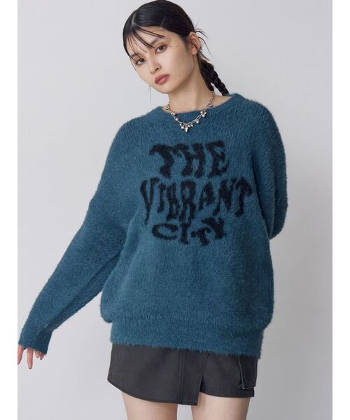 MURUA(ムルーア)の「【WEB限定】ロゴジャガードニット(ニット/セーター・レディース・ブラック/グレー/グリーン・FREE)」の22枚目の写真