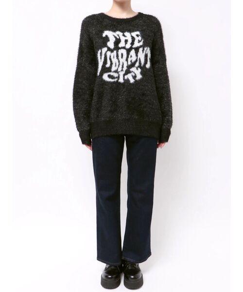 MURUA(ムルーア)の「【WEB限定】ロゴジャガードニット(ニット/セーター・レディース・ブラック/グレー/グリーン・FREE)」の19枚目の写真