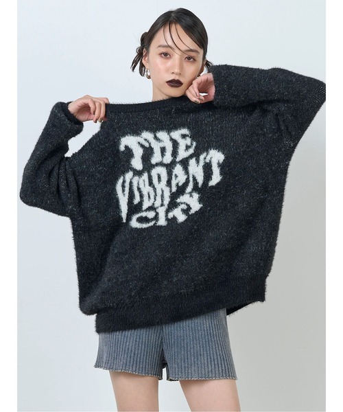 MURUA(ムルーア)の「【WEB限定】ロゴジャガードニット(ニット/セーター・レディース・ブラック/グレー/グリーン・FREE)」の10枚目の写真