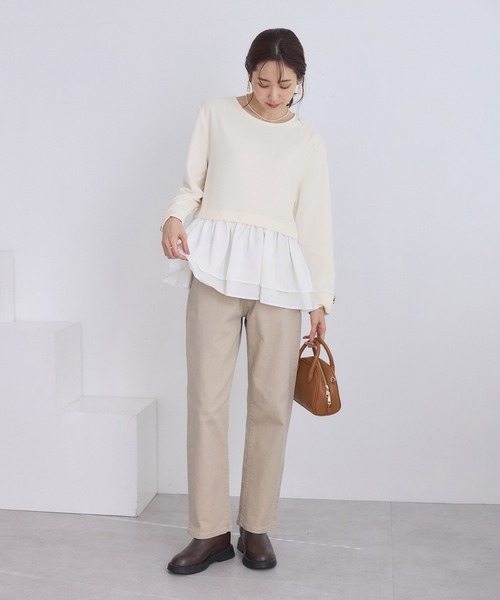 ROPE' PICNIC(ロペピクニック)の「布帛ドッキングペプラムギャザープルオーバー(Tシャツ/カットソー・レディース・ブラック/ネイビー/オフホワイト・M/S)」の12枚目の写真
