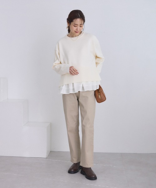 ROPE' PICNIC(ロペピクニック)の「布帛ドッキングペプラムギャザープルオーバー(Tシャツ/カットソー・レディース・ブラック/ネイビー/オフホワイト・M/S)」の13枚目の写真