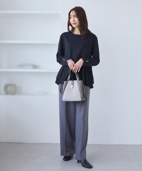 ROPE' PICNIC(ロペピクニック)の「布帛ドッキングペプラムギャザープルオーバー(Tシャツ/カットソー・レディース・ブラック/ネイビー/オフホワイト・M/S)」の18枚目の写真