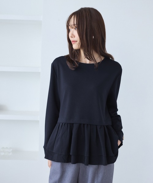 ROPE' PICNIC(ロペピクニック)の「布帛ドッキングペプラムギャザープルオーバー(Tシャツ/カットソー・レディース・ブラック/ネイビー/オフホワイト・M/S)」の20枚目の写真